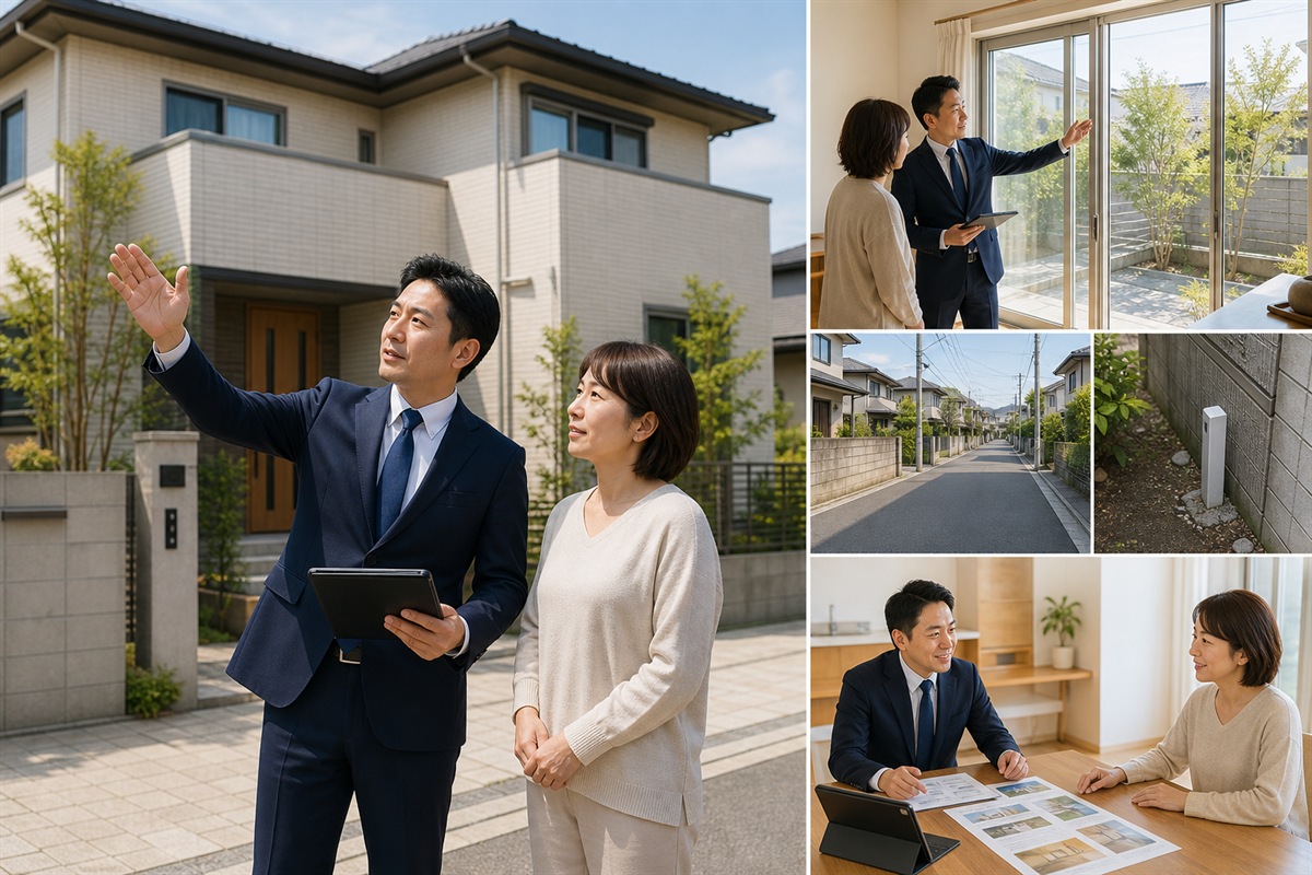 不動産会社が売主と訪問査定を行う挿絵