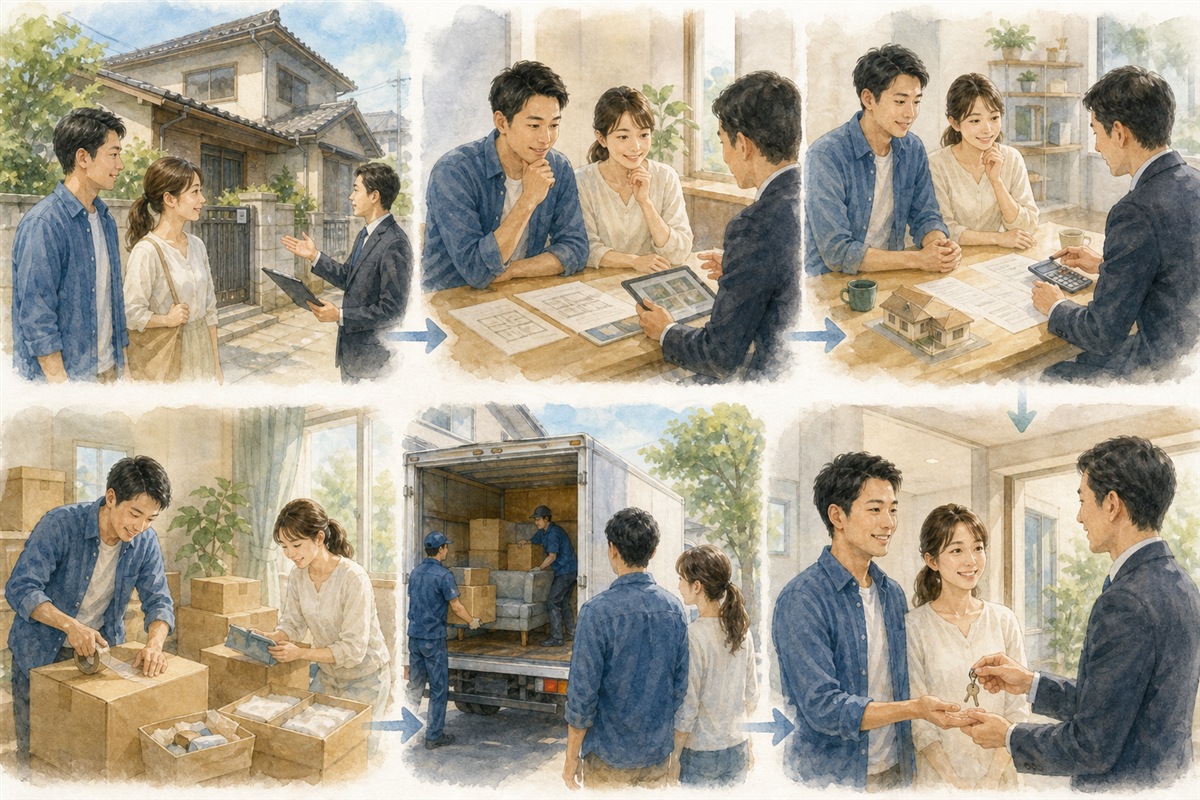住み替えの売却と購入の工程