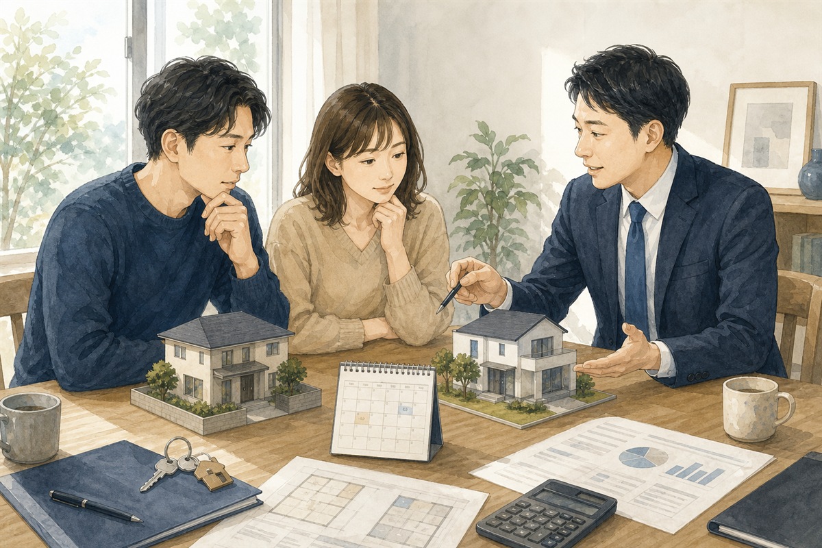売り先行と買い先行の順番を比較する場面