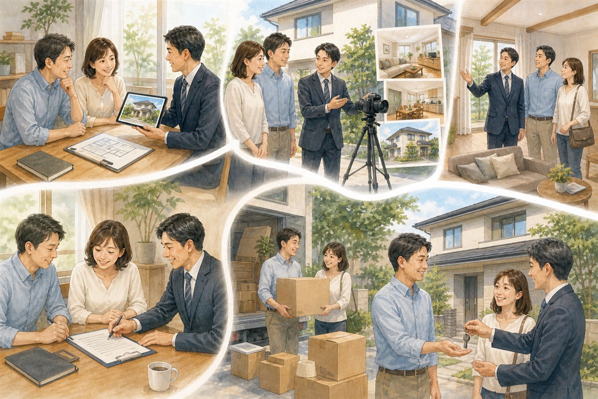 不動産売却の工程を確認する場面