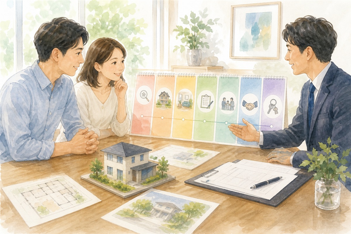 不動産売却の全体像を案内する図