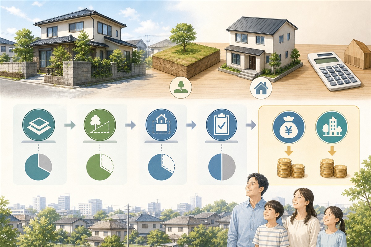 土地と建物の評価額から税額を確認する図