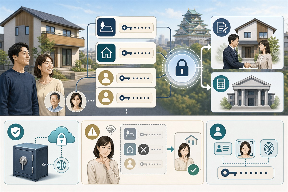 不動産と名義人ごとの登記識別情報を示す挿絵