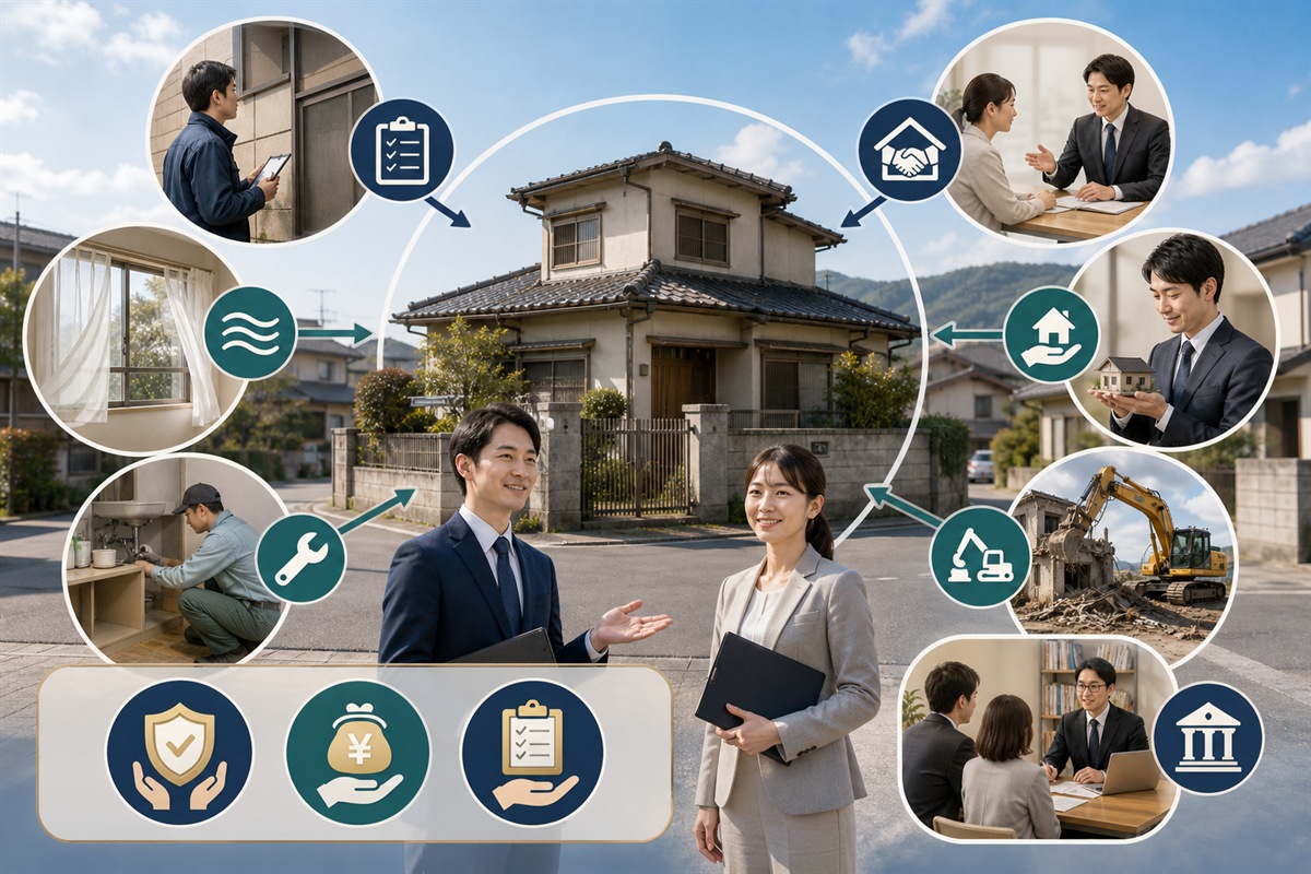 空き家専門業者が対応する業務範囲を示す挿絵