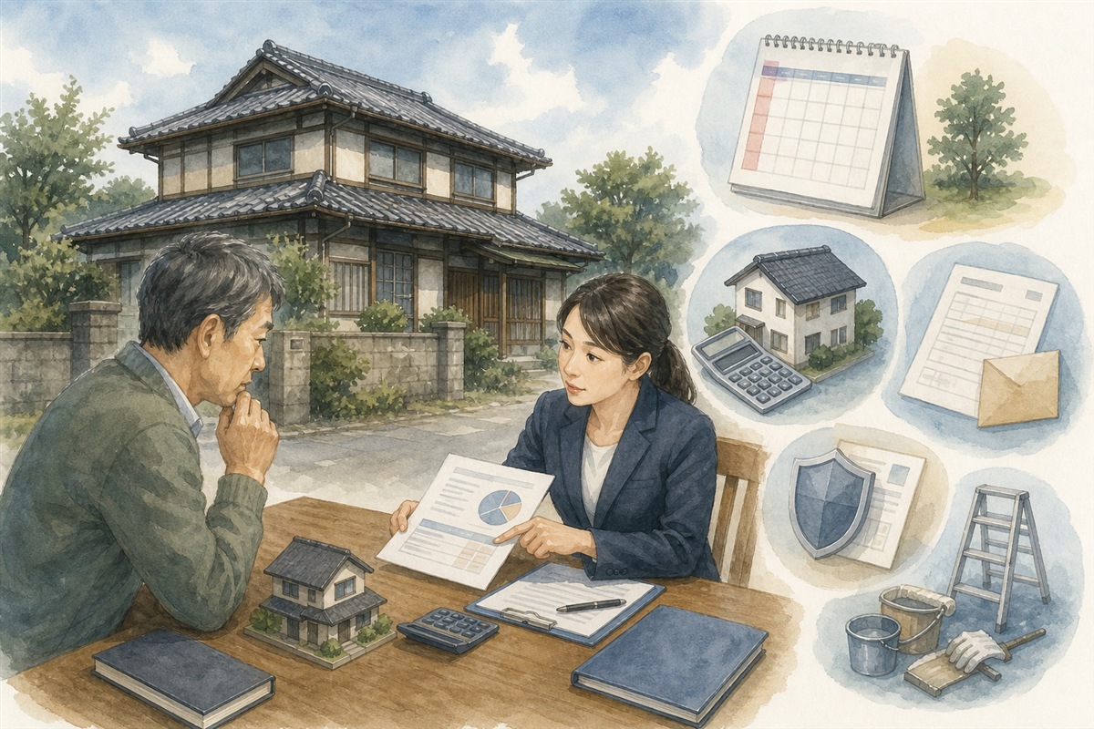 空き家の税金と維持費を確認する場面
