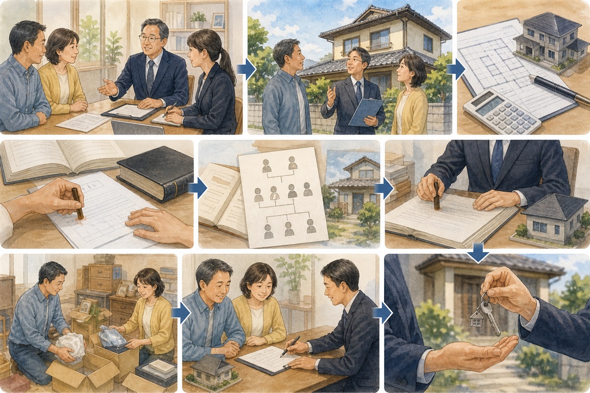 相続から実家の売却と引渡しまでの工程