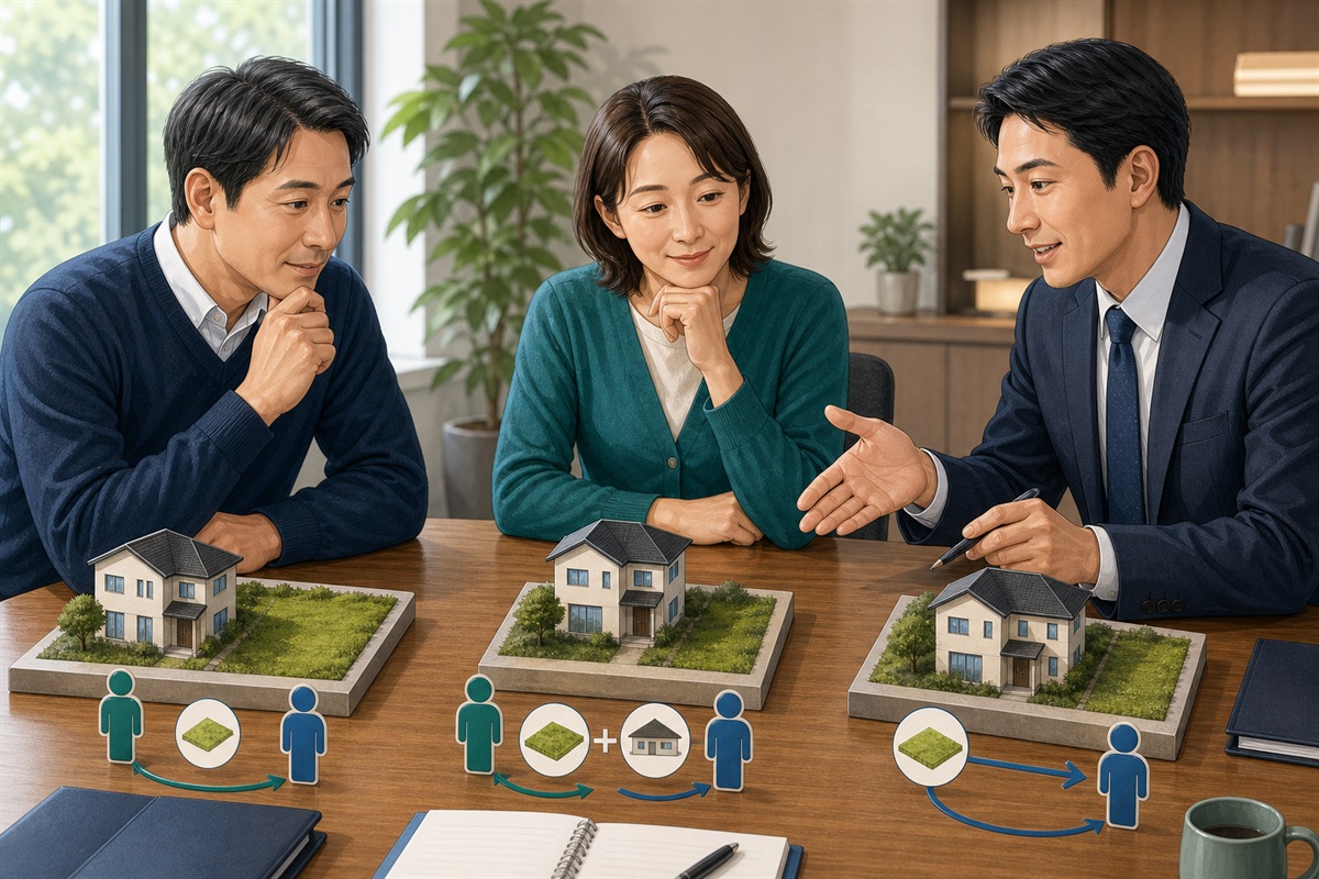 底地の主な売却方法を比較する挿絵