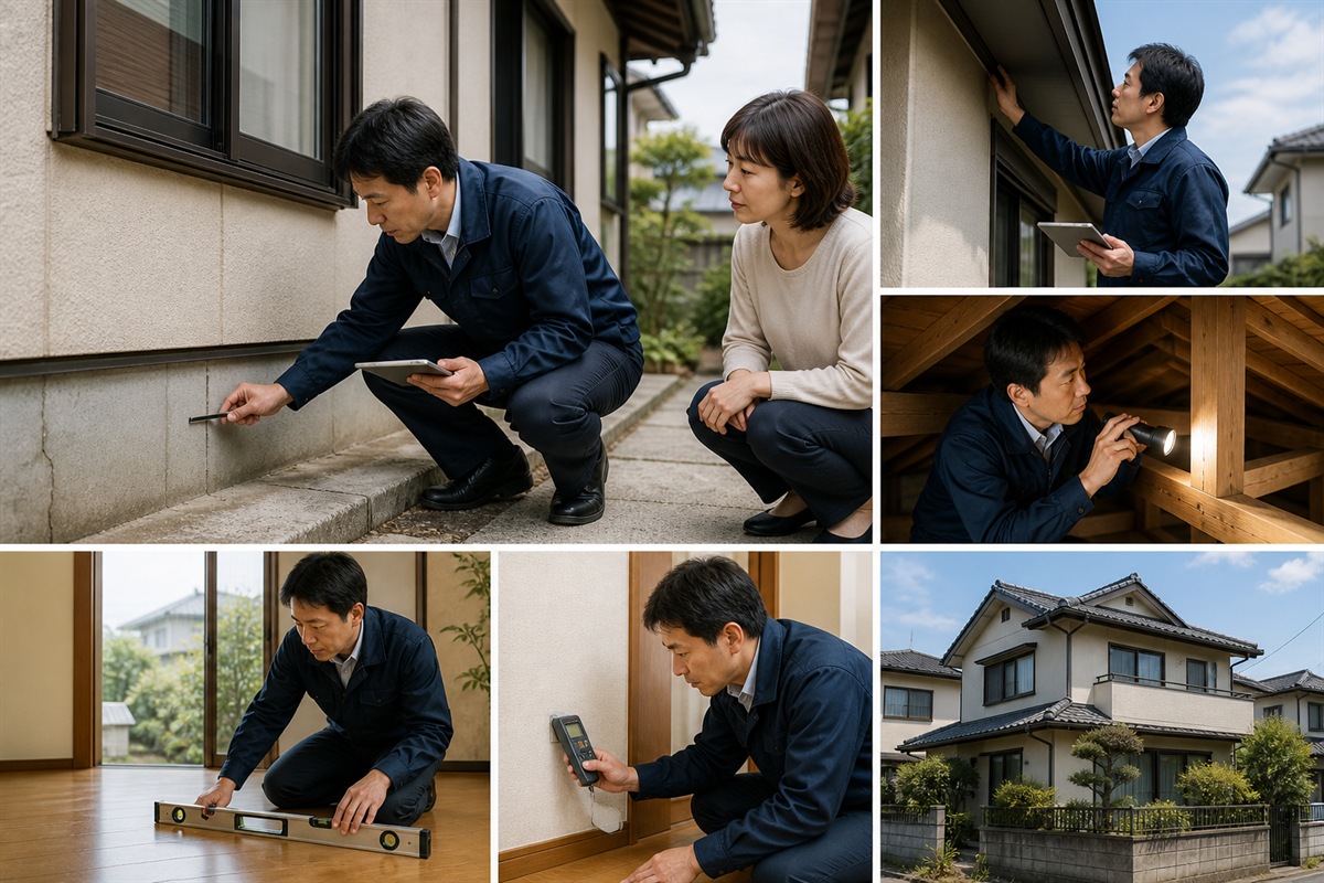 建築士が中古住宅を調査する挿絵
