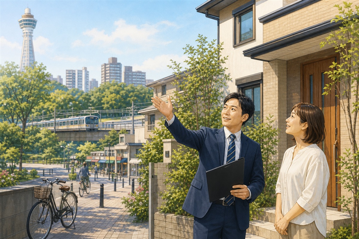 大阪市鶴見区の住宅を訪問査定する挿絵