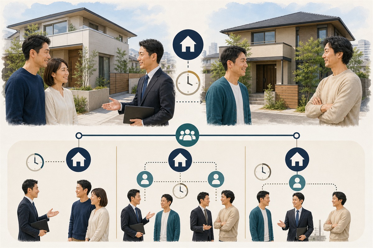 売却STEP4 売却方法と不動産会社を選び、媒介契約を結ぶのポイント図